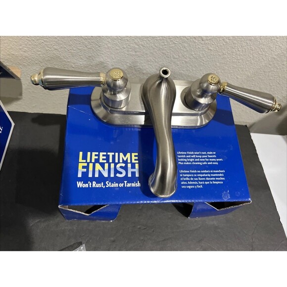 Glacier Bay Bathroom Faucet Brushed Nickel Brass Trim Finish Two Handles - Picture 6 of 16